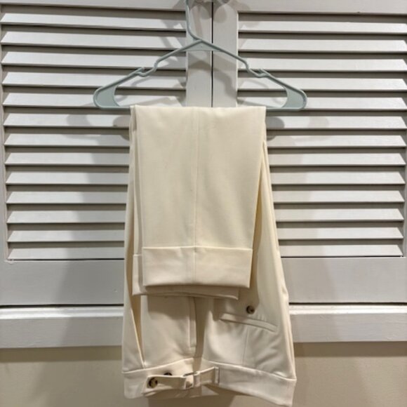 Club Monaco women's white trousers with cuff, size 4. - Picture 6 of 9